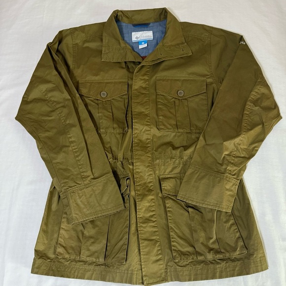 Columbia Jacket Women’s Large Canvas Work Chore Grunge Military Green Utility - Picture 1 of 8